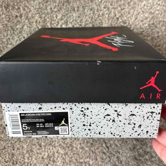 Nike Air Jordan 4 Retro White Oreo Size 5 Youth (Size 6.5 Women's) - Picture 7 of 8